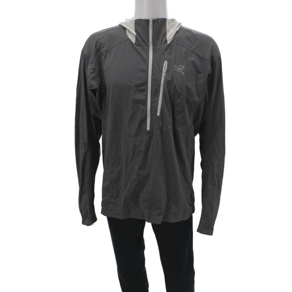 Arcteryx Mens Windbreaker Gray Zip Nylon Size S